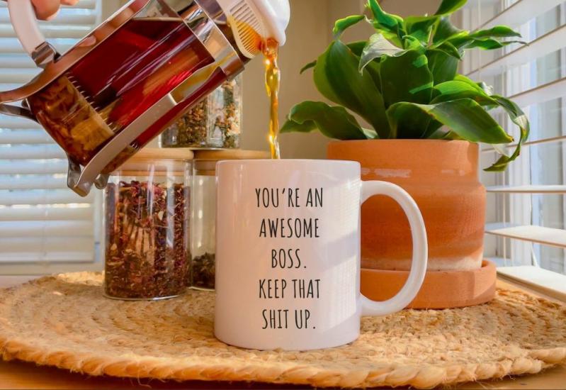 You’re An Awesome Boss Keep That Shit Up, Appreciation Coffee Mug Gift, Funny Gift For Manager, Boss Day, Christmas Gift | Quote Mug Kitchen & Dining Quote Mug