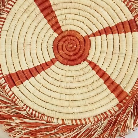 A set of 4 Handmade Raffia place mats/wall decor bohemian home decor | Coasters & Trays Coasters & Trays Coasters & Trays