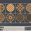 Set of 40 DIY Wooden Drink Coasters – Laser Cut Geometric Patterns for Home Decor 672 | Coasters & Trays Coasters & Trays Coasters & Trays