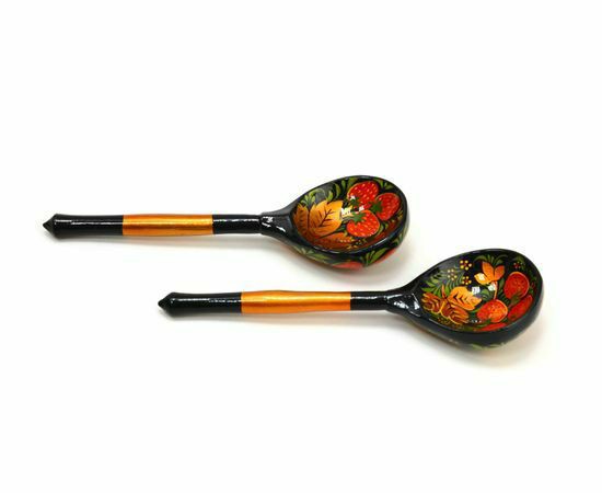 Table spoon Khokhloma "Strawberry" | Wooden Utensils Kitchen & Dining Wooden Utensils