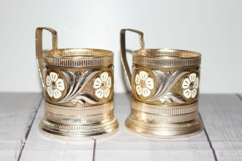 Vintage Cup Holder Tea,Vintage podstakannik set of 2 Soviet aluminum rare antiqu | Teapots & Tea Sets Kitchen & Dining Teapots & Tea Sets